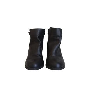 Charlotte Russe Black Faux Leather Chunky Block Heel Ankle Booties Women's 8